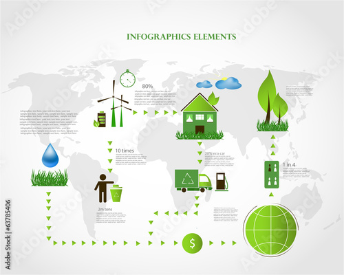 green energy, ecology info graphics collection - ENERGY industry