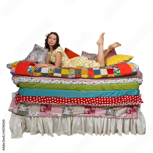 Princess and the Pea isolated white background