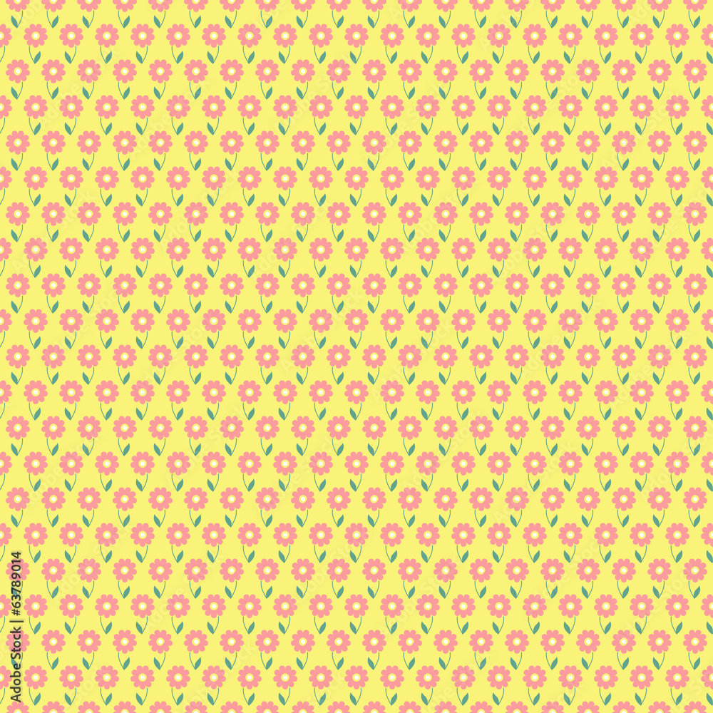 Different floral vector seamless patterns (tiling).