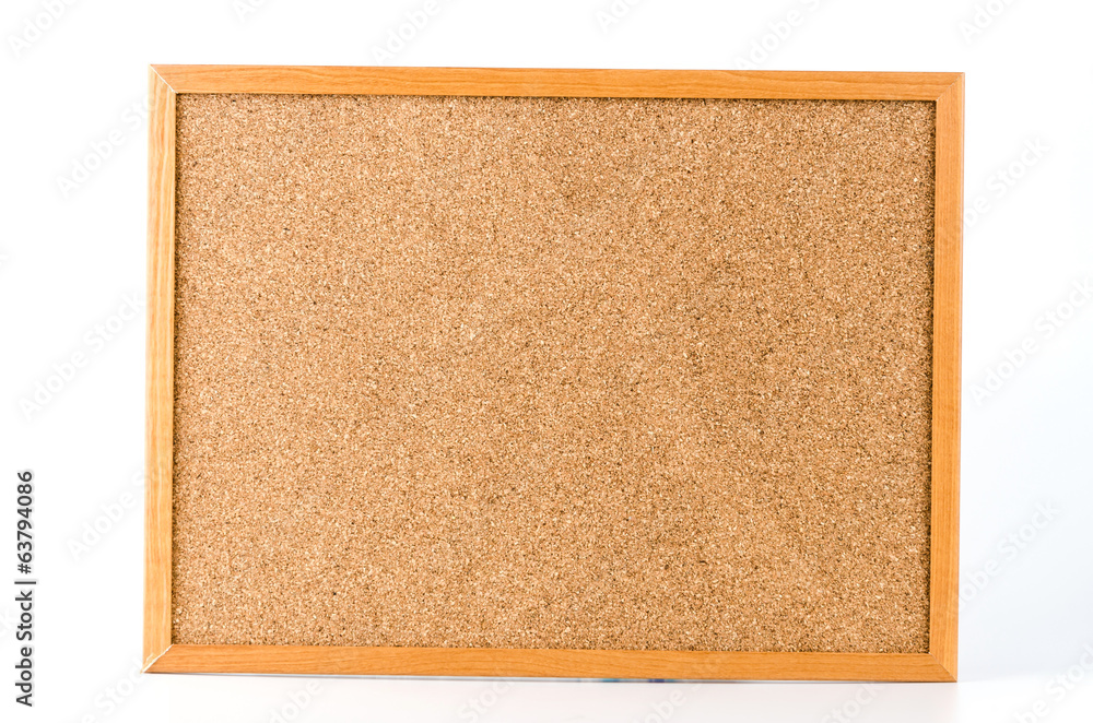 Fototapeta premium Cork board isolated white background