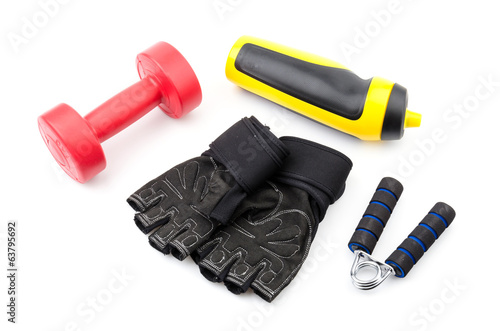 Fitness equipment isolated white background