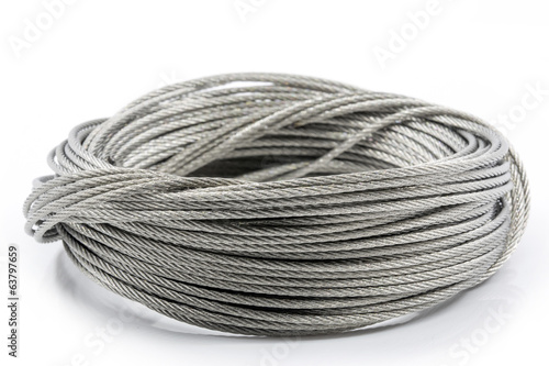 steel wires on white background