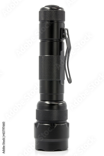 Flashlight stand on white background