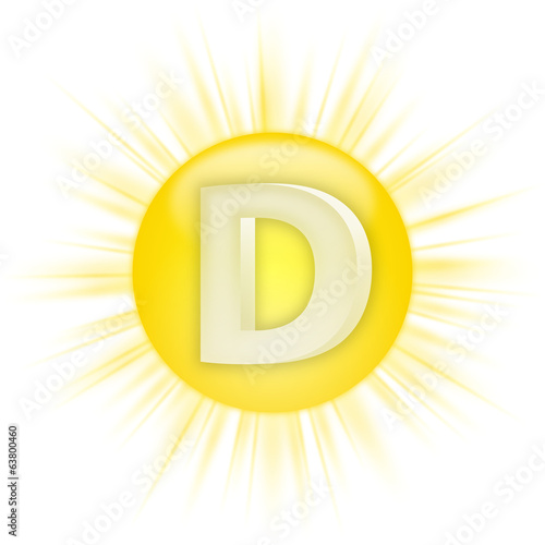 Eine Sonne mit D-Zeichen als Symbol für Vitamin D