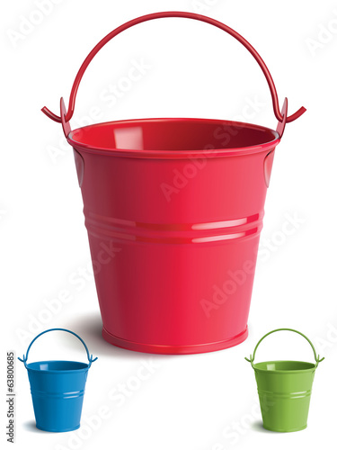 Bucket set. Isolated. Vector Illustration