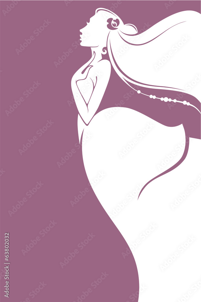 vector greeting card with image of beautiful bride