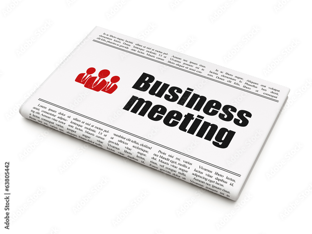 Finance concept: newspaper with Business Meeting and Business Finance concept: newspaper with Business Meeting and Business
