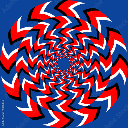Rotation effect with optical illusion effect