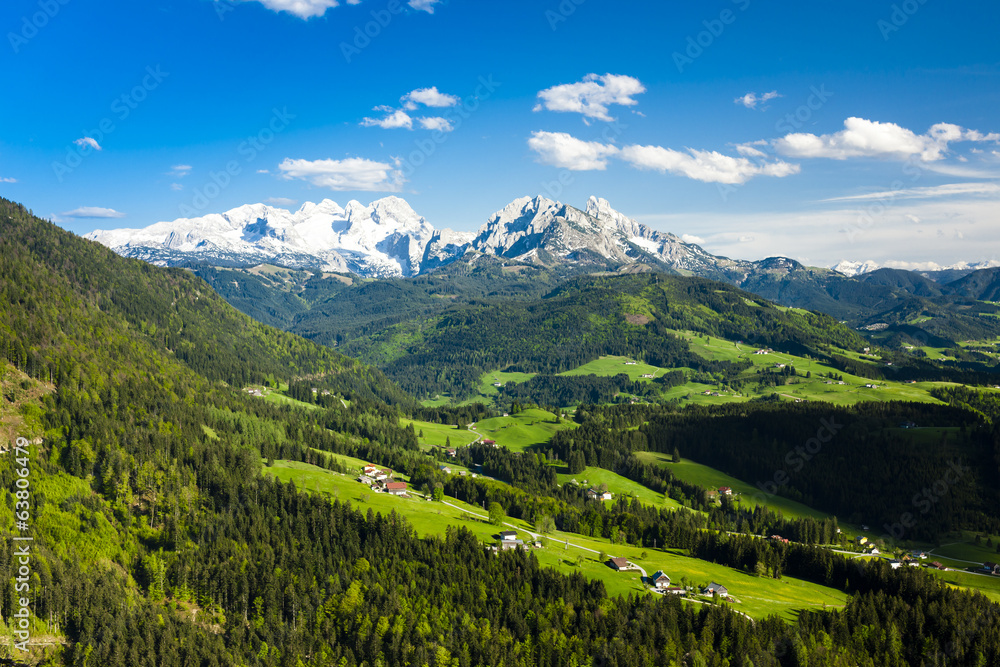 view to Dachstein from the west, Upper Austria-Styria, Austria view to Dachstein from the west, Upper Austria-Styria, Austria
