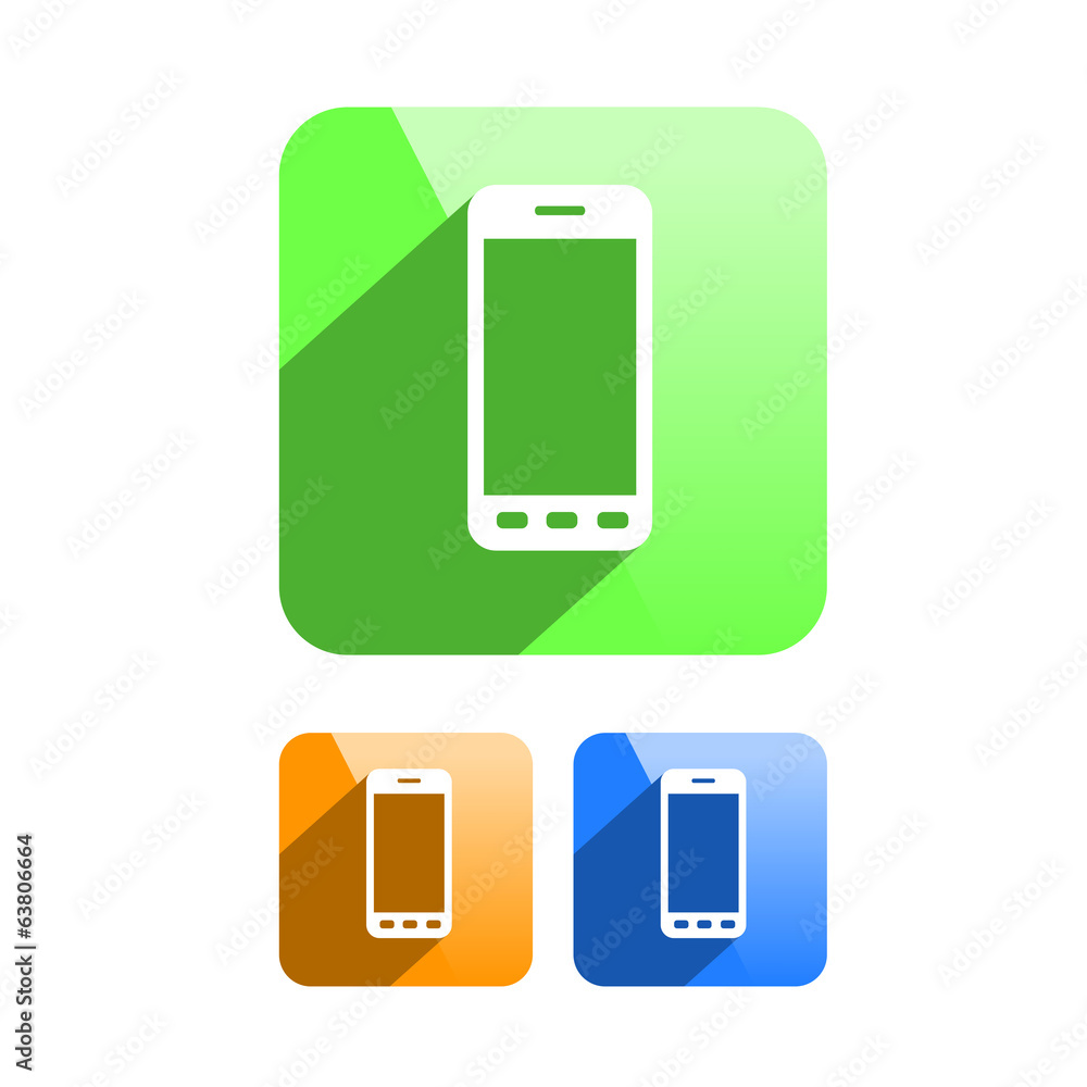 Phone Icon Symbol Flat Design different colors Phone Icon Symbol Flat Design different colors