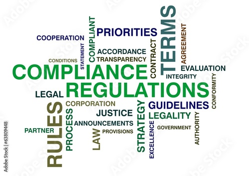 wordcloud for compliance and regulations