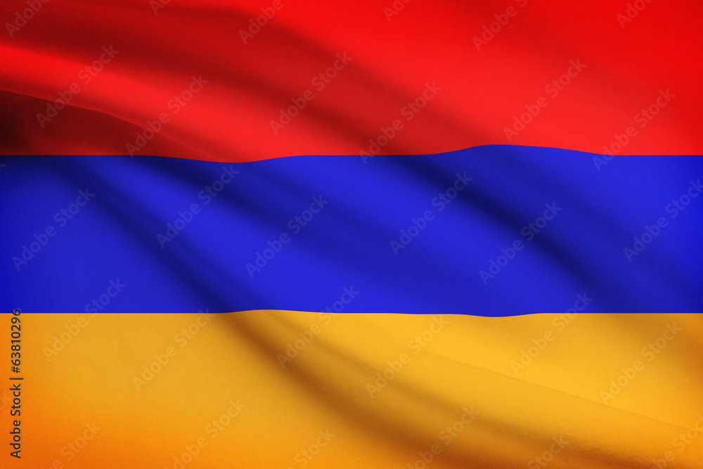 Naklejka premium Series of ruffled flags. Armenia.
