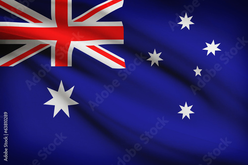 Series of ruffled flags. Australia.