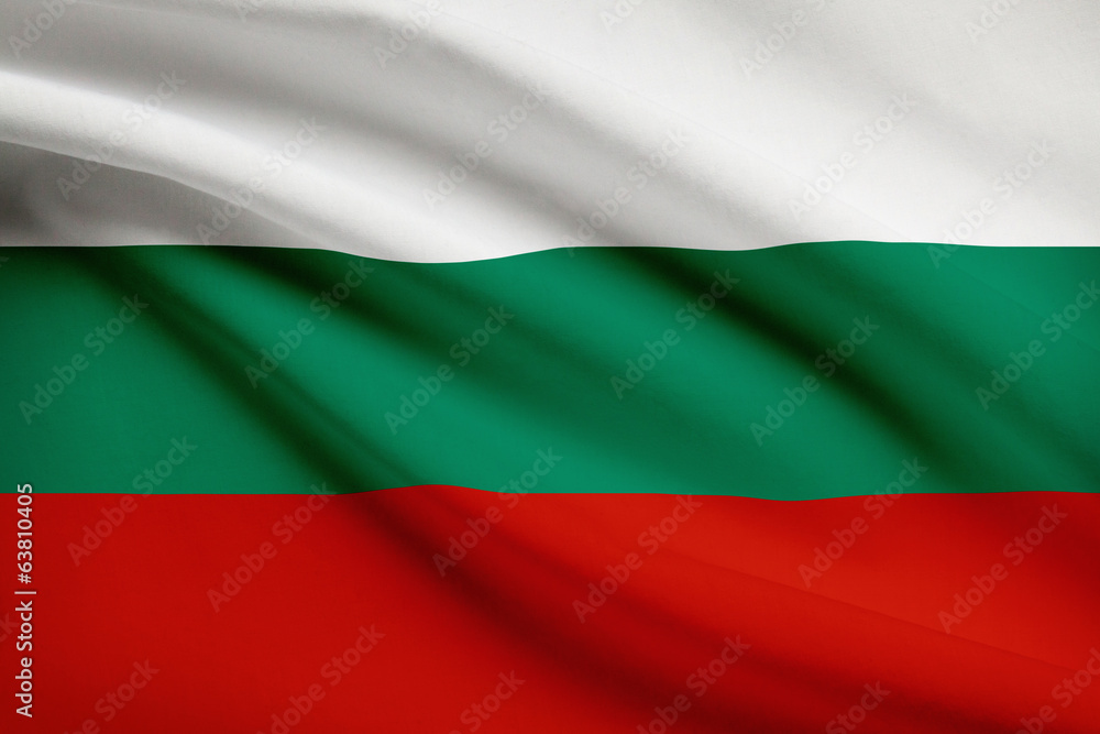 Series of ruffled flags. Bulgaria.