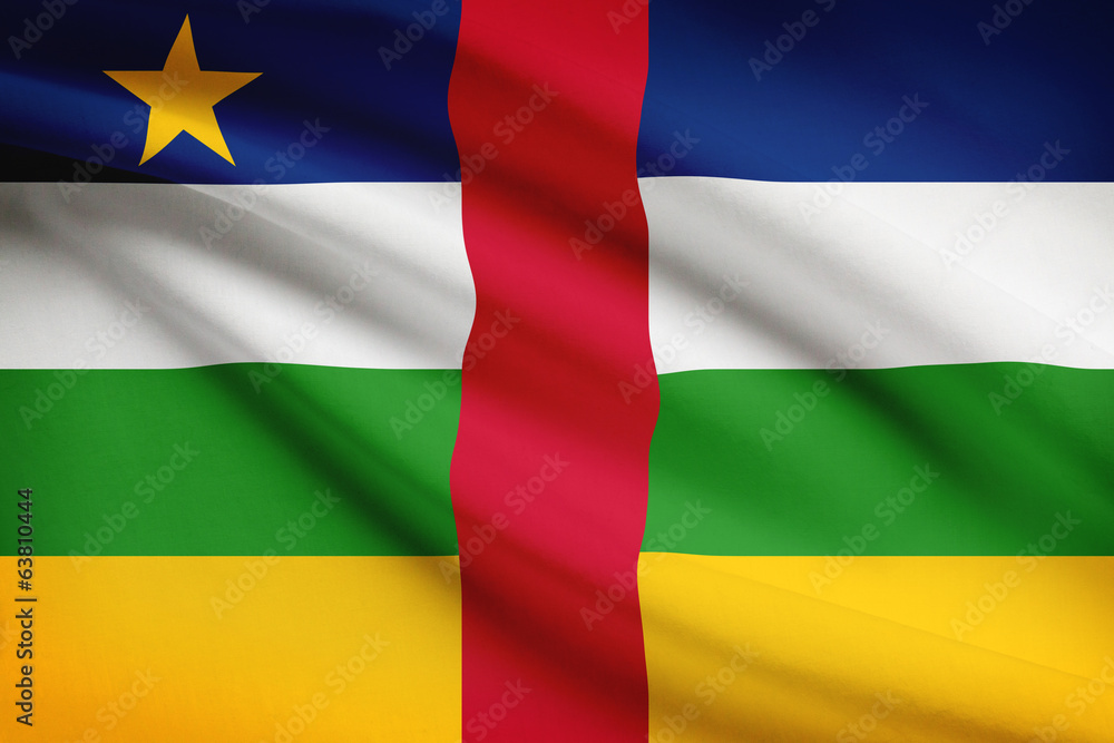 Fototapeta premium Series of ruffled flags. Central African Republic - CAR