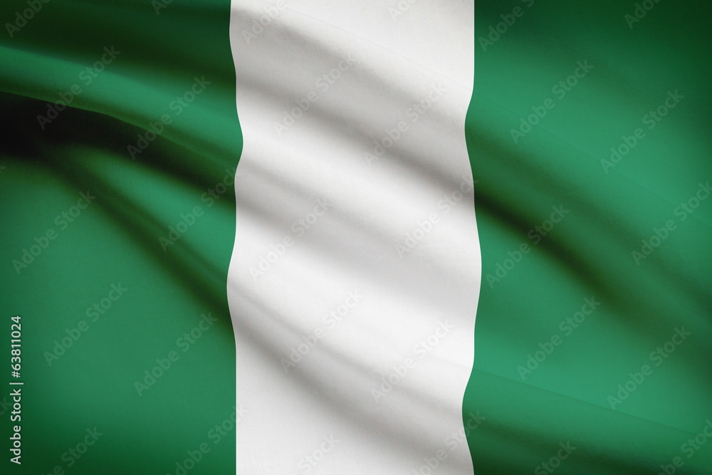 Series of ruffled flags. Federal Republic of Nigeria. Series of ruffled flags. Federal Republic of Nigeria.