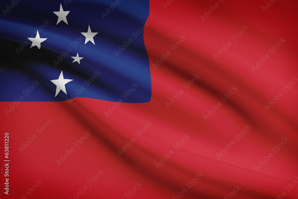 Series of ruffled flags. Independent State of Samoa. Series of ruffled flags. Independent State of Samoa.
