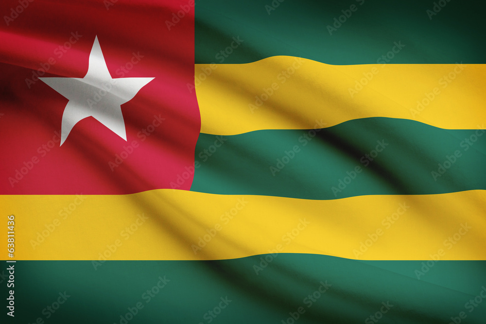 Series of ruffled flags. Togolese Republic. Series of ruffled flags. Togolese Republic.