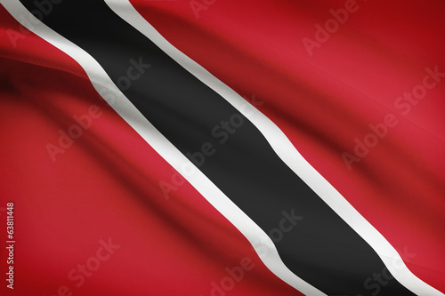 Series of ruffled flags. Republic of Trinidad and Tobago.
