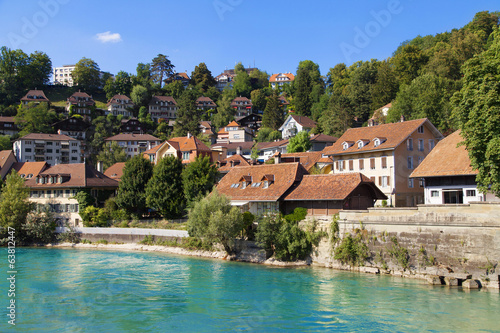 Houses along the river Aare in Bern