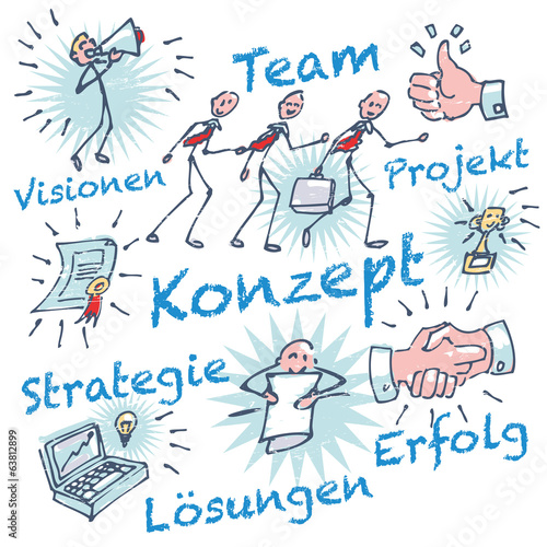 Strichmännchen und Konzept