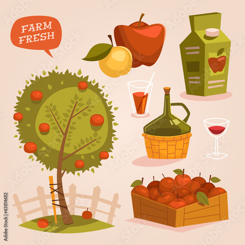 Gardening. Farm fresh. Retro style vector elements.