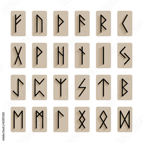 Set of signs runes isolated