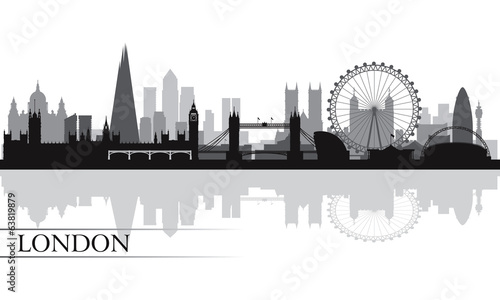 London city skyline silhouette background
