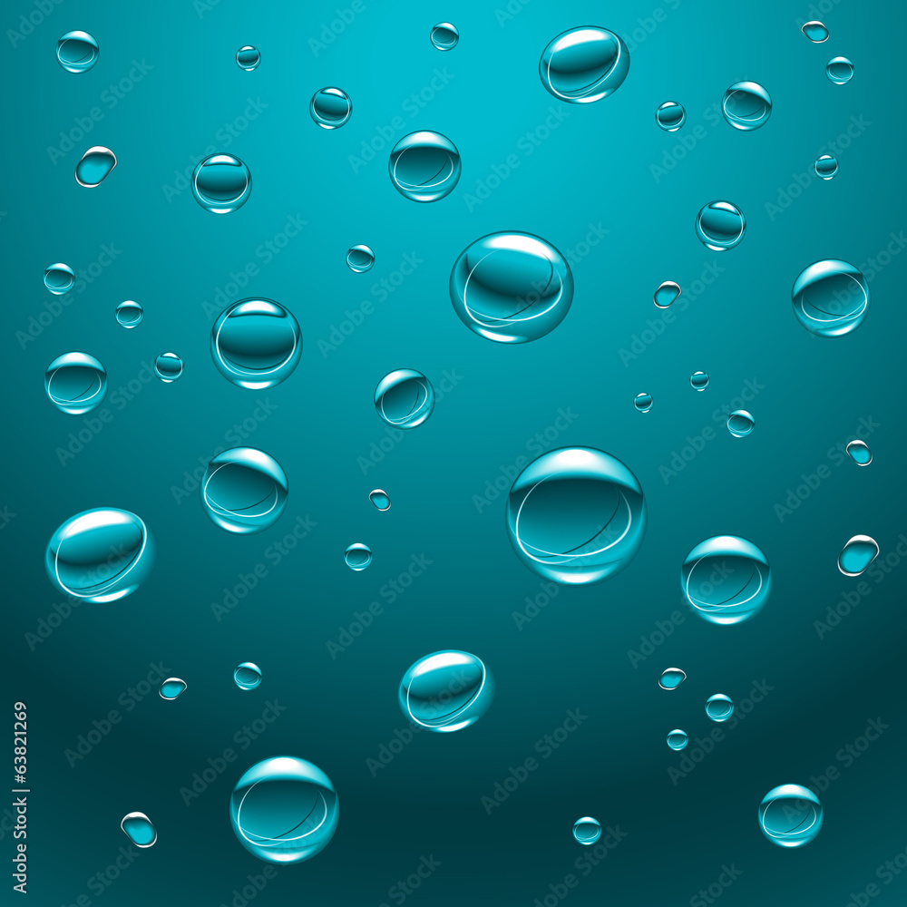bubble gas water blue background