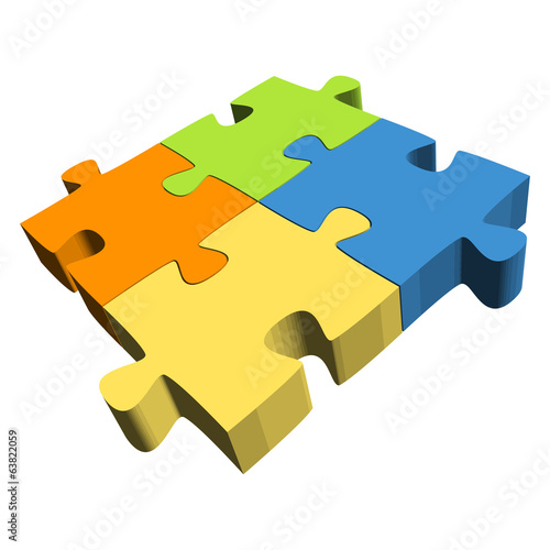 Puzzle - 4 Teile Teamwork