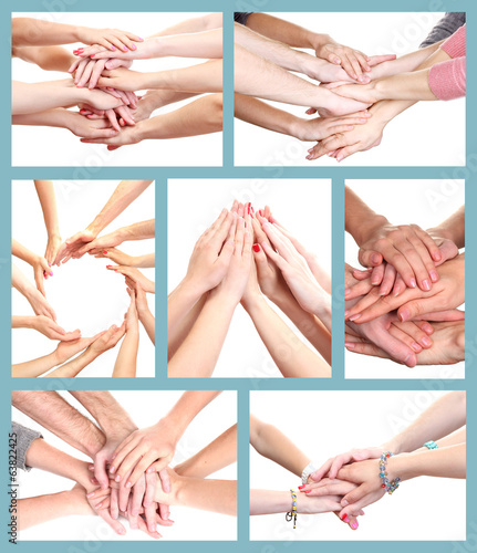 Collage of young people's hands