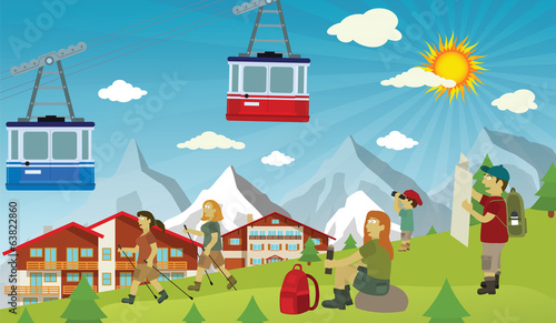 Tourists in the Alps