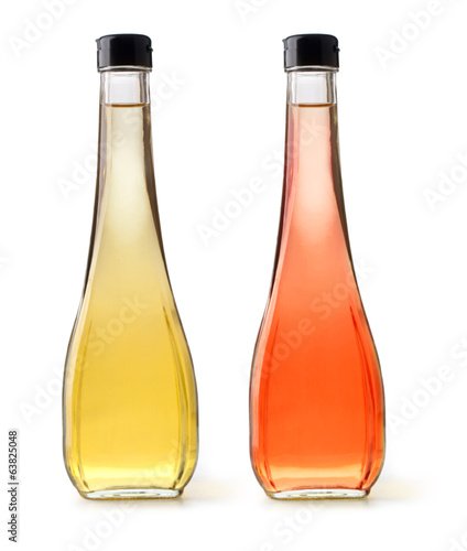 Glass bottles of  vinegar
