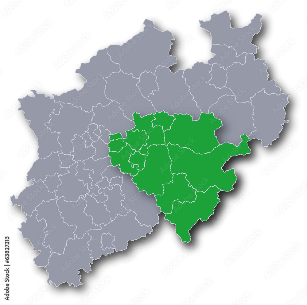Obraz premium Karte Regierungsbezirk Arnsberg