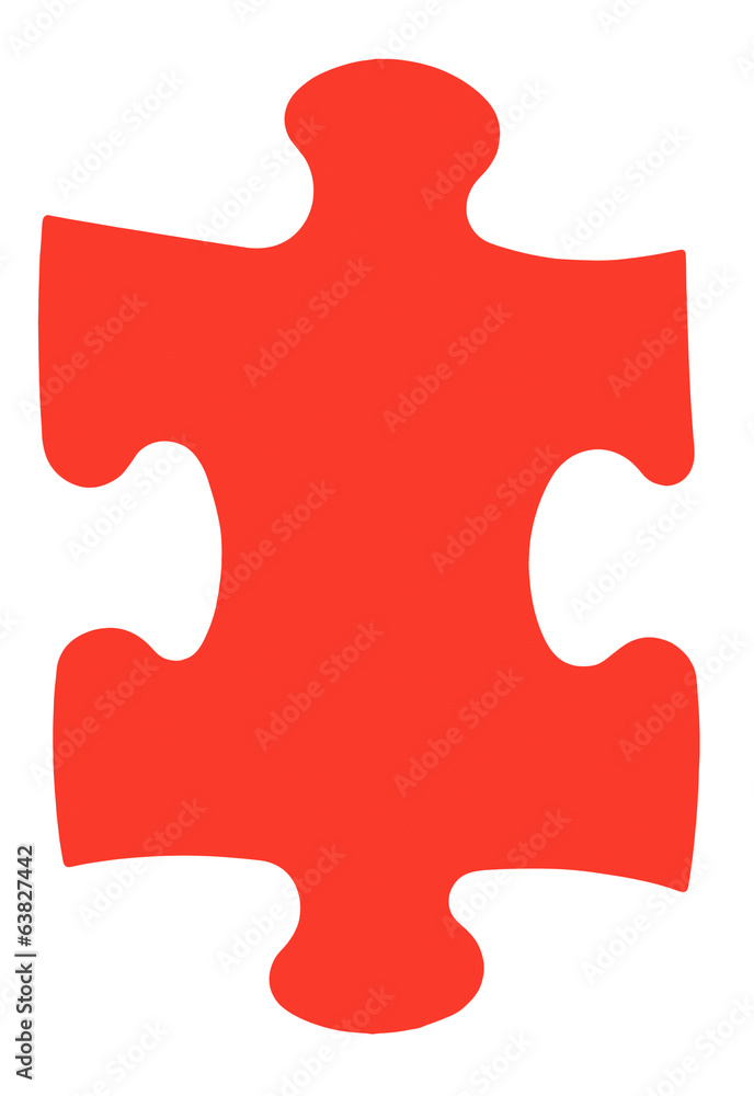 one red piece of jigsaw puzzle one red piece of jigsaw puzzle