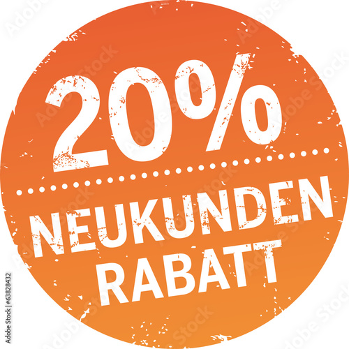 Runder Button 20%  Neukundenrabatt