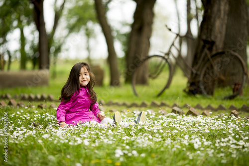 Little girl in the spring f...
