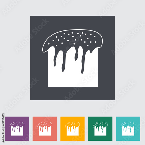 Easter cake single icon.