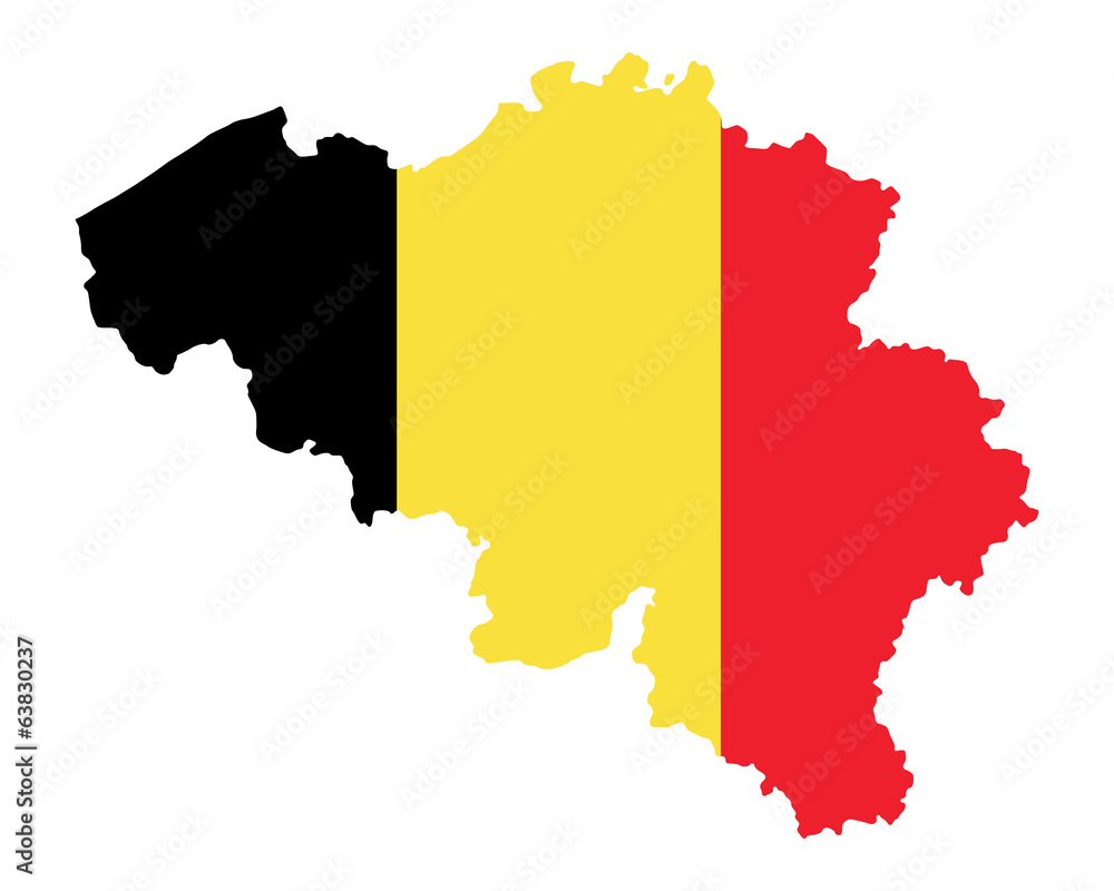 Fototapeta premium Karte und Fahne von Belgien