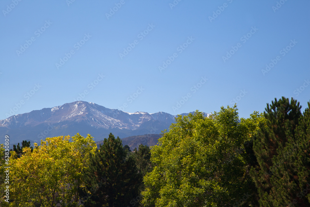 View on Highway in fall to Pikes Peak View on Highway in fall to Pikes Peak