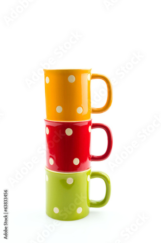 Color mug isolated white background