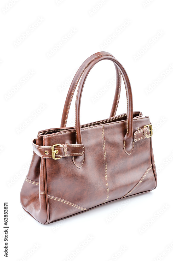 Woman leather bag isolated white background Woman leather bag isolated white background