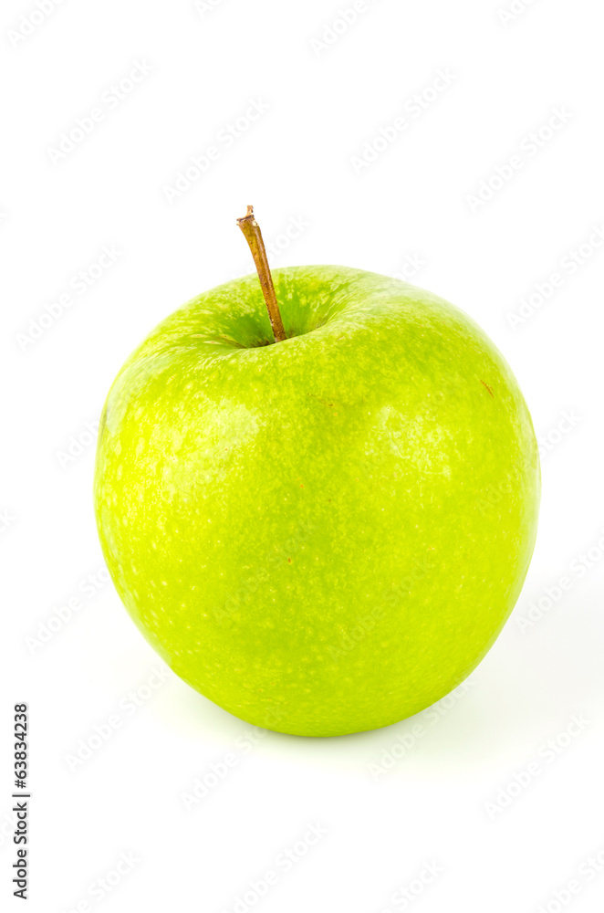 Green apple isolated white background