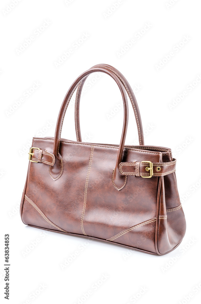 Woman leather bag isolated white background Woman leather bag isolated white background