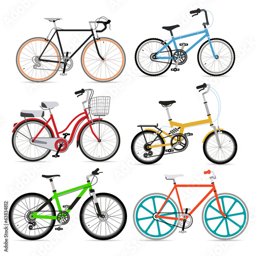 Bicycle set. Vector Illustration.
