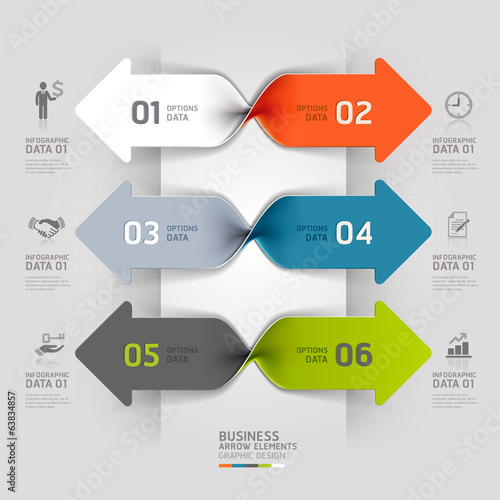 Modern arrow business spiral infographics option. Vector illustr