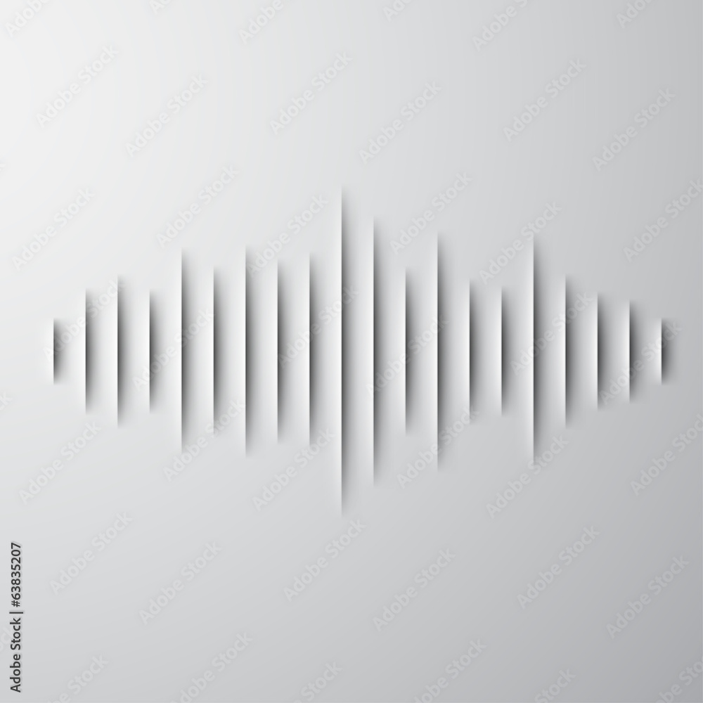 Paper sound waveform with shadow Stock Vector Adobe Stock