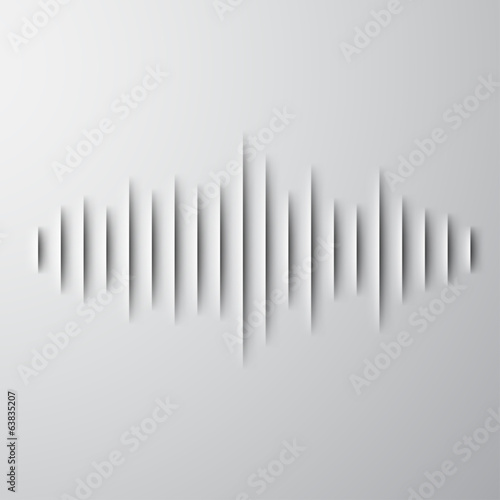 Paper sound waveform with shadow