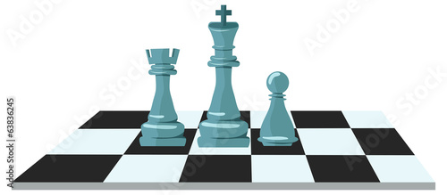 Flat design of chess figures