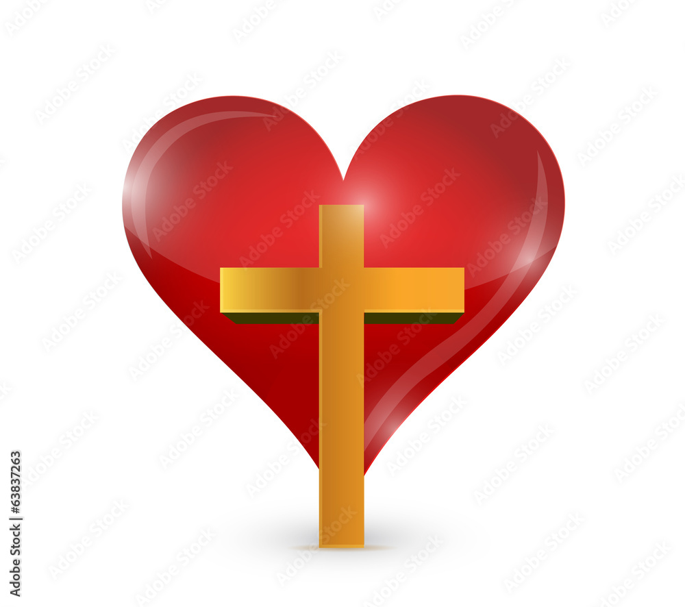 cross and heart illustration design cross and heart illustration design